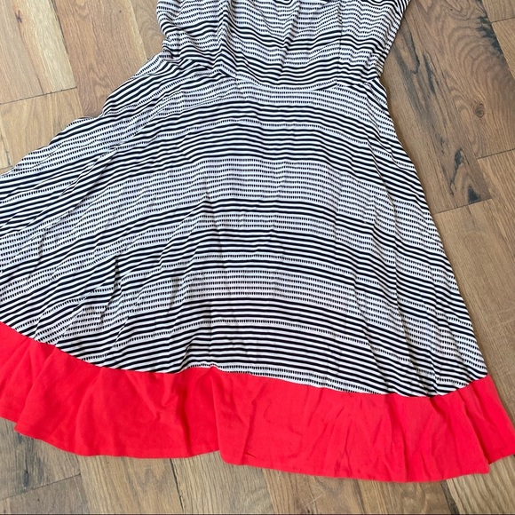 Jacks Colorblock Striped Black White Red Dress Size 8 - Picture 4 of 14